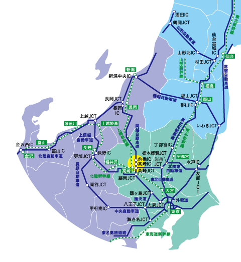 学校周辺の高速道路路線図